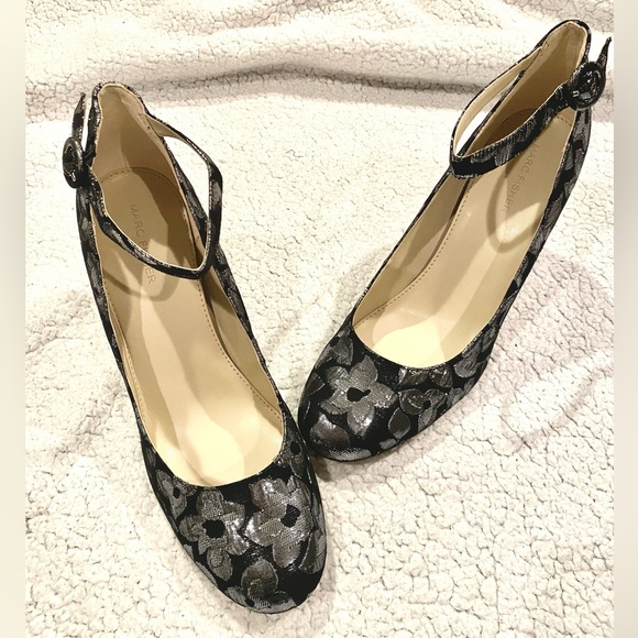 Marc Fisher - NEW platform pumps in black/metallic silver fabric, size 11 - Picture 4 of 7